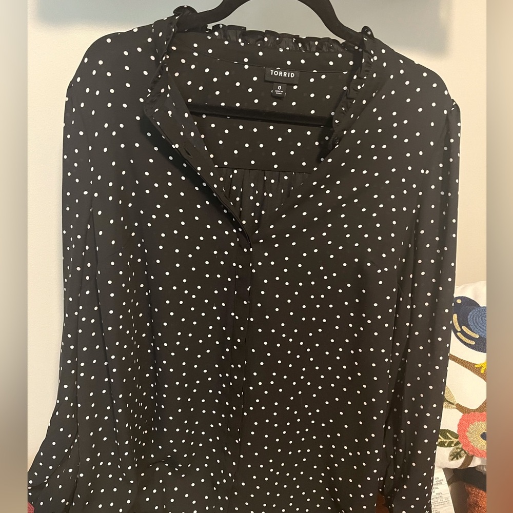 Torrid black /white polka dot size 0 or 12/14 perfect condition